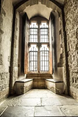 Photo sur Plexiglas Travaux détablissement Interior view of windows in medieval stone castle