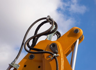 Detail of hydraulic bulldozer piston 