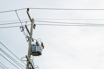 Utility pole  with sky background