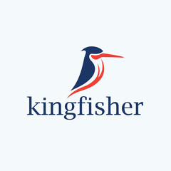 Kingfisher bird vector design template