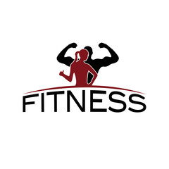 man and woman of fitness silhouette character vector design temp