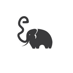 elephant with trunk in the form of a letter e