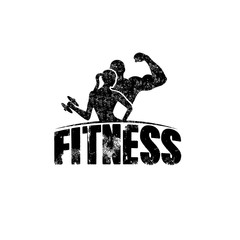 gunge man and woman of fitness silhouette character vector desig