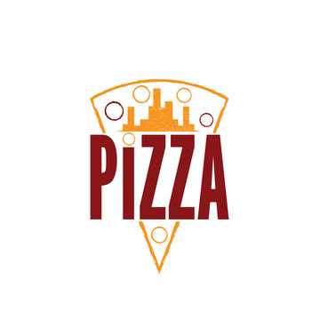 urban pizza slice vector design template