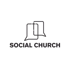 Naklejka premium social church vector design template