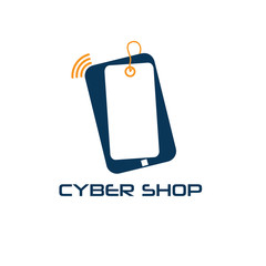 cyber phone shop vector design template