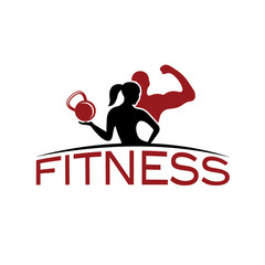 man and woman of fitness silhouette character vector design temp