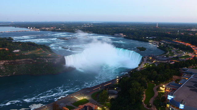 4K UltraHD An aerial night view of Niagara Falls