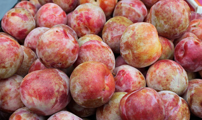 Closeup of Nectarines at the Farmers' Market