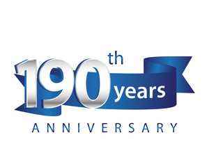 190 Years Anniversary Logo Blue Ribbon 