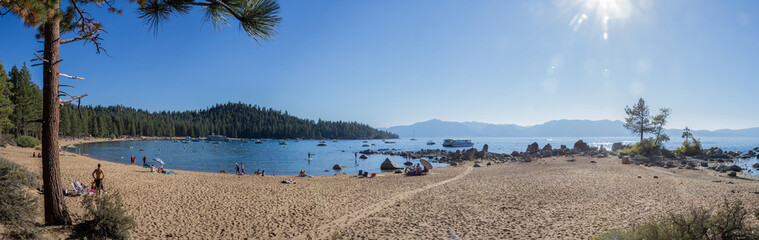 Zephyr Cove panorama. At Lake Tahoe on the Nevada side there is a stunningly beautiful and restful...