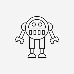 robot line icon
