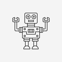 robot line icon