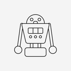 robot line icon