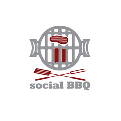 social bbq concept vector design template