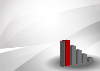 Vector : Bar chart on abstract gray background