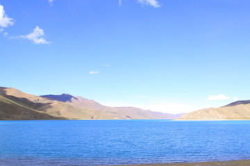 Lake with mountain in Tibet