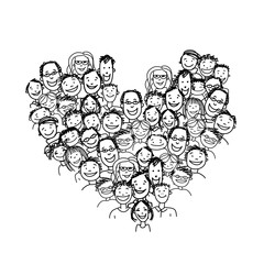 Happy peoples, heart shape for your design