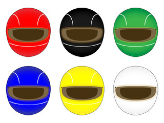 Racing Helmets in Different Colours