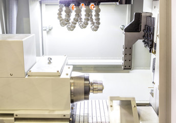 CNC milling machine center in tool manufacture workshop