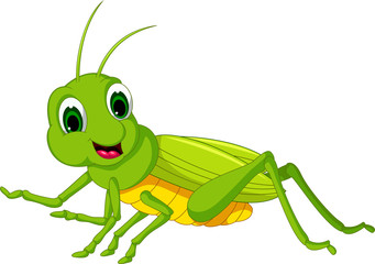 cute green locust cartoon