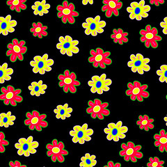 Seamless floral pattern on a black background