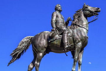 Fototapeta na wymiar Major General George Henry Thomas Civil War Statue Moon Thomas C