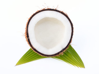 Green coconut isolated on white background