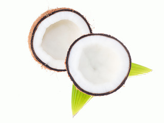 Green coconut isolated on white background