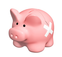 3d man with broken piggy bank