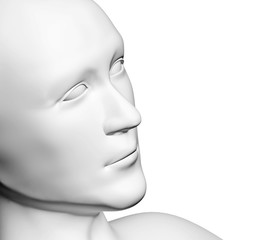 Human head of white color