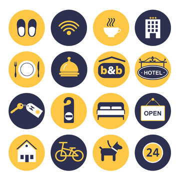 set of icons for hotel service