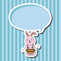 animal rabbit playing instrument cartoon theme elements