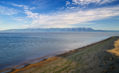 View of the Svyatoy Nos Peninsula in the Gulf of Barguzin 