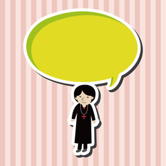 pastor and nun theme elements vector,eps