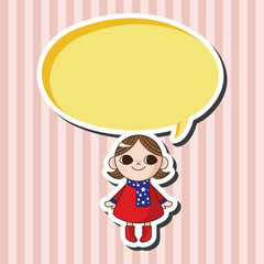 lady girl cartoon theme elements