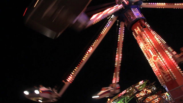 Midway Carnival Lights 12. Carnival ride at the CNE midway in Toronto, Canada.