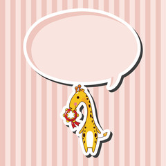 animal giraffe playing instrument cartoon theme elements