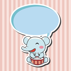 animal elephant playing instrument cartoon theme elements