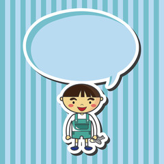 family boy character flat icon elements background,eps10