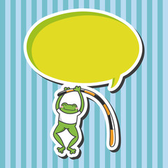 Animal frog doing sports cartoon theme elements