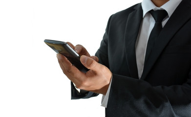 BUSINESSMAN USING YOUR SMARTPHONE