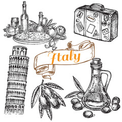 travel set Italy and food