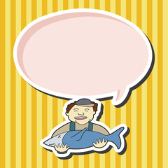 fisherman cartoon theme elements