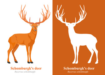 Deer (Schomburgk's Deer) cartoon vector.