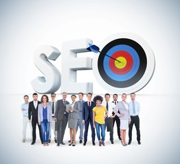 Composite image of business team