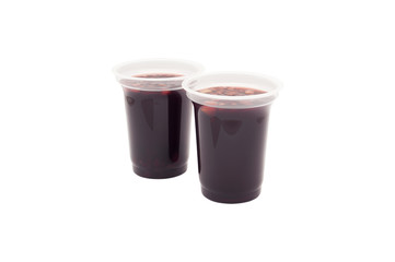 Mulled wine in a plastic glass
