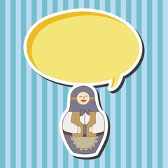 Matryoshka , Russian traditional wooden doll, vector pattern, el