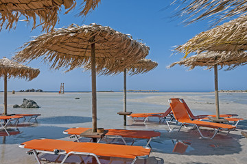 Umbrella at Crete beach of elafonisi