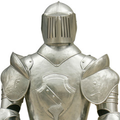 armure médiévale sur fond blanc